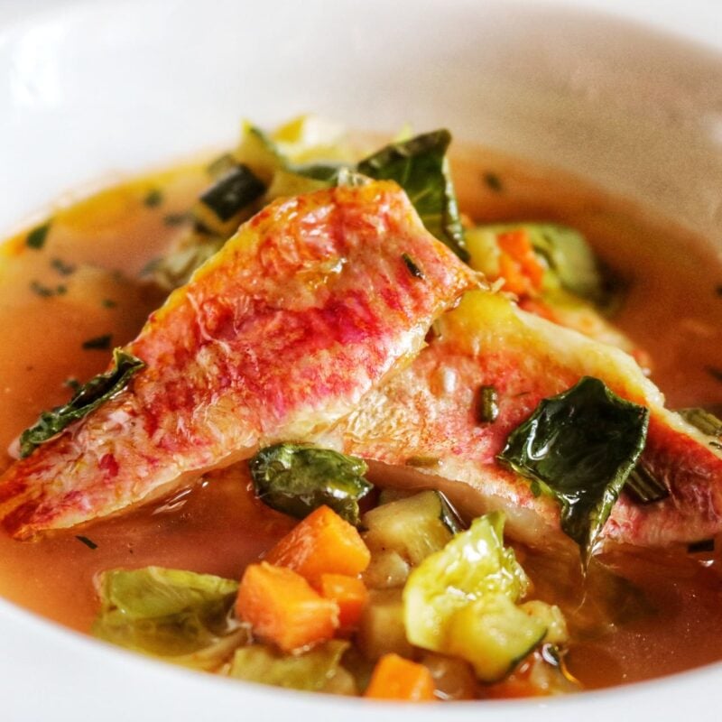Zuppa di Triglie con verdure a dadolata